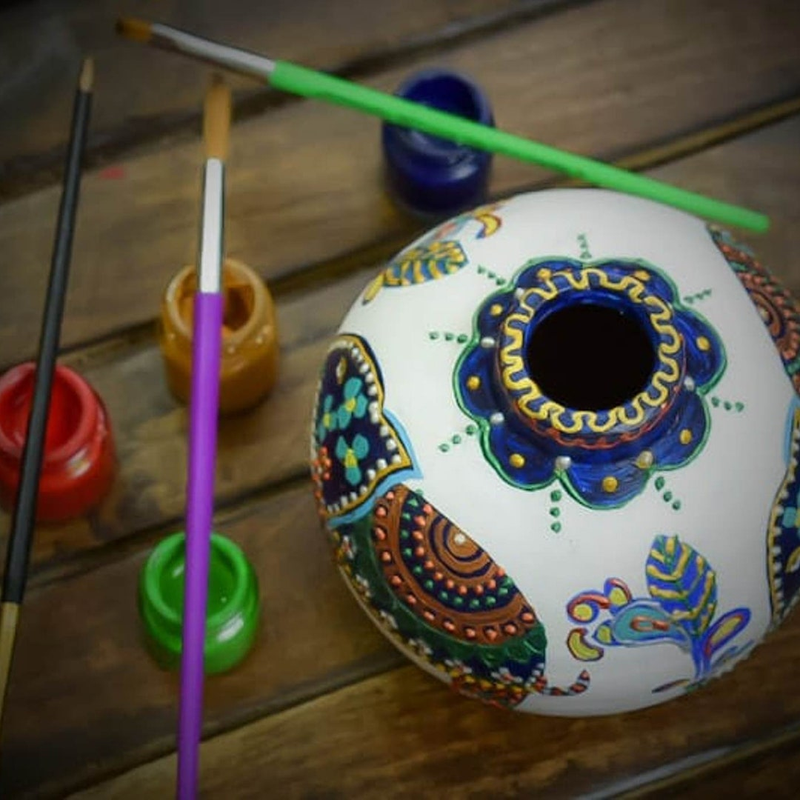 Terracotta Vase/Hand painted Vases/Pot Gift for Loved Ones/ Modern Art/Showpiece/Home Decor/Table Decoration